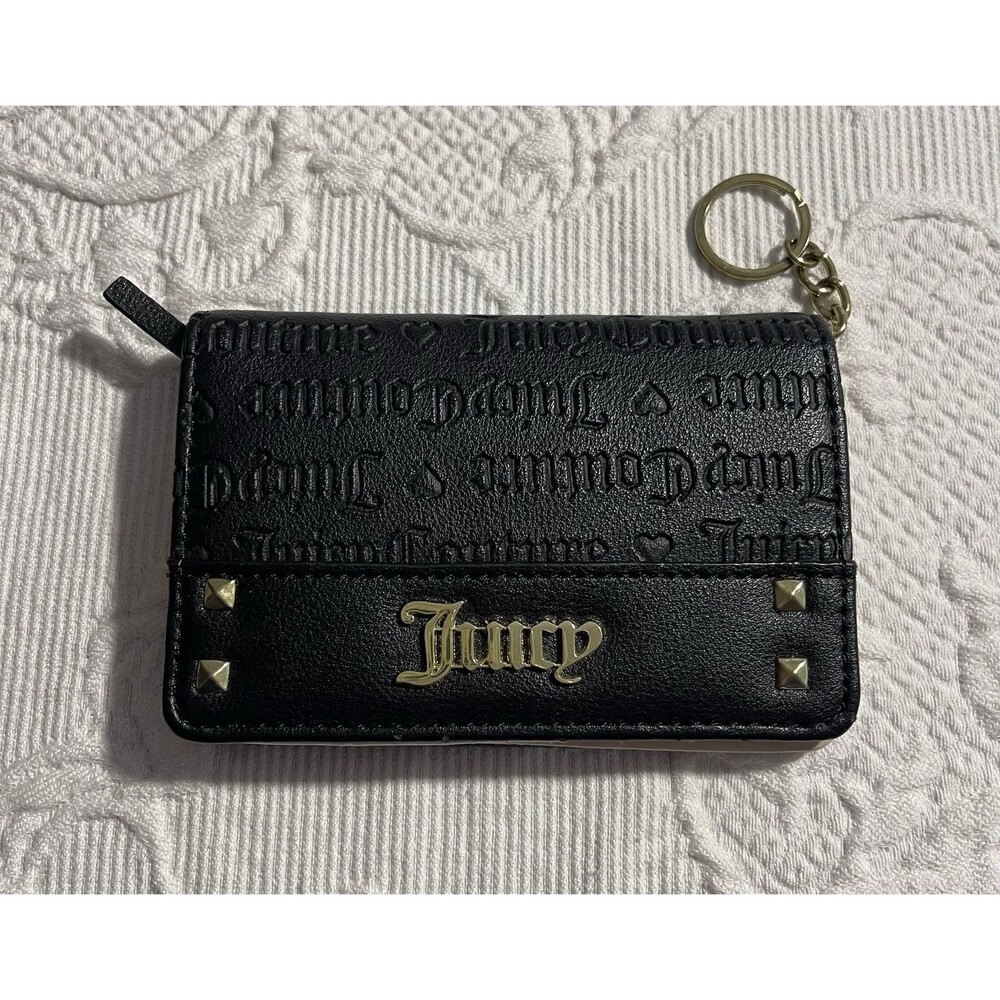 Juicy Couture Credit Card Case Holder Keyring Change in Black